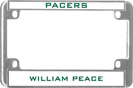 William Peace Metal Motorcycle License Plate Frame in Mascot - ONLINE ONLY
