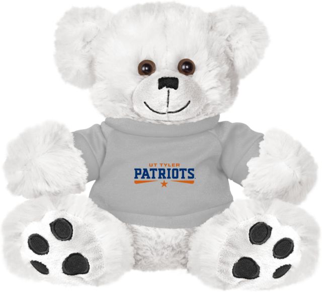 UT Tyler Plush Big Paw 8 1/2 inch Bear w/Grey Shirt UTT Patriots - ONLINE ONLY