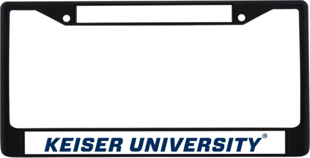 Keiser Metal License Plate Frame in Flat Wordmark - ONLINE ONLY