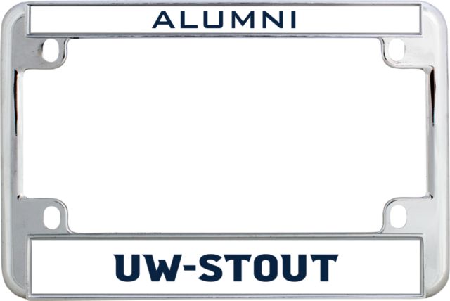 UW Stout Metal Motorcycle License Plate Frame in UW Stout Flat - ONLINE ONLY