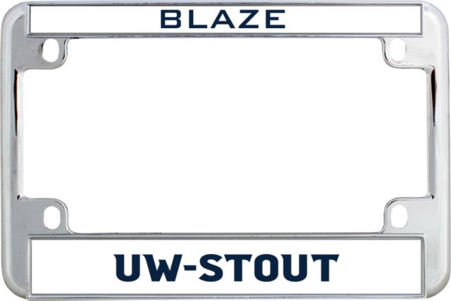 UW Stout Metal Motorcycle License Plate Frame in UW Stout Flat - ONLINE ONLY