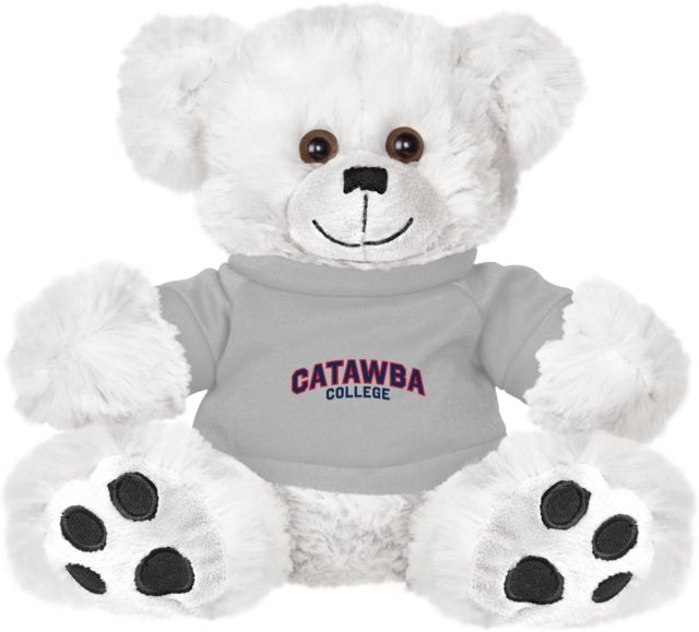 Catawba Plush Big Paw 8 1/2 inch Bear w/Grey Shirt Catawba College Primary Mark - ONLINE ONLY