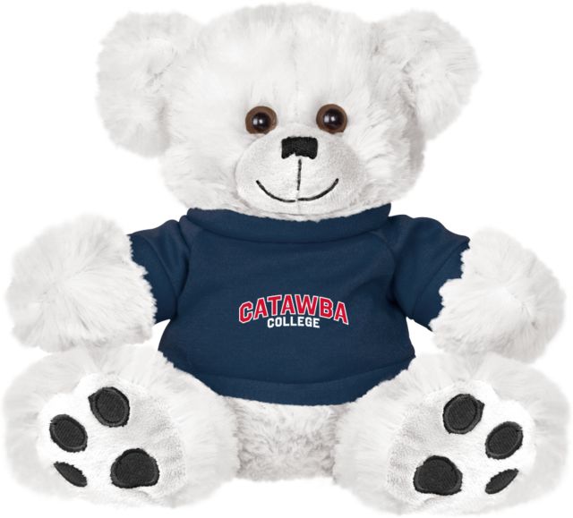 Catawba Plush Big Paw 8 1/2 inch Bear w/Navy Shirt Catawba College Primary Mark - ONLINE ONLY