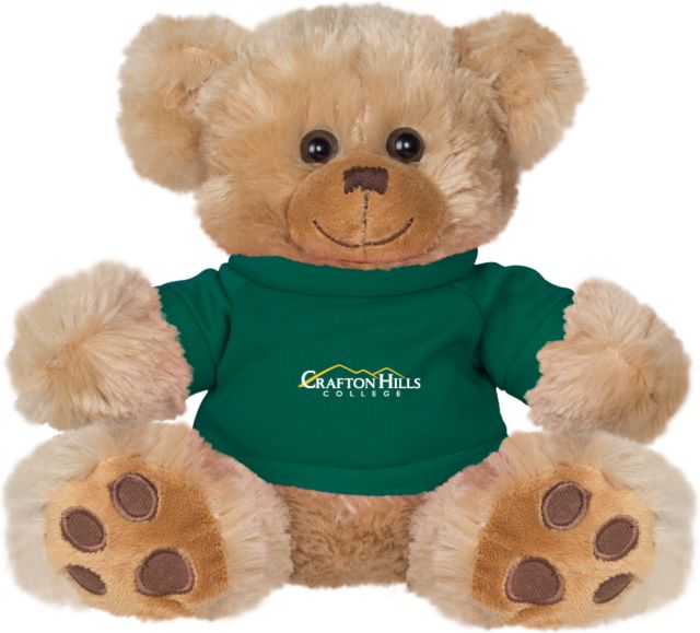 Crafton Hills Plush Big Paw 8 1/2 inch Bear w/Dark Shirt Crafton Hills College Primary Mark - ONLINE ONLY