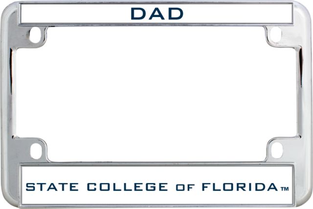 State College of Florida Metal Motorcycle License Plate Frame in Dad - ONLINE ONLY