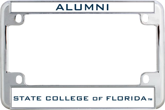State College of Florida Metal Motorcycle License Plate Frame in Alumni - ONLINE ONLY