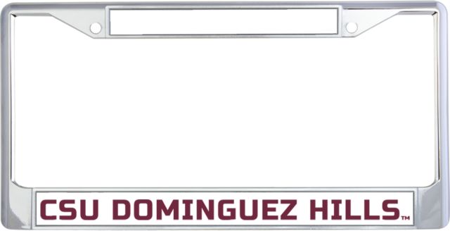 Cal State Domiguez Hills Metal License Plate Frame in Flat Wordmark - ONLINE ONLY