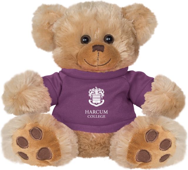 Harcum Plush Big Paw 8 1/2 inch Bear w/Purple Shirt Primary Mark - ONLINE ONLY