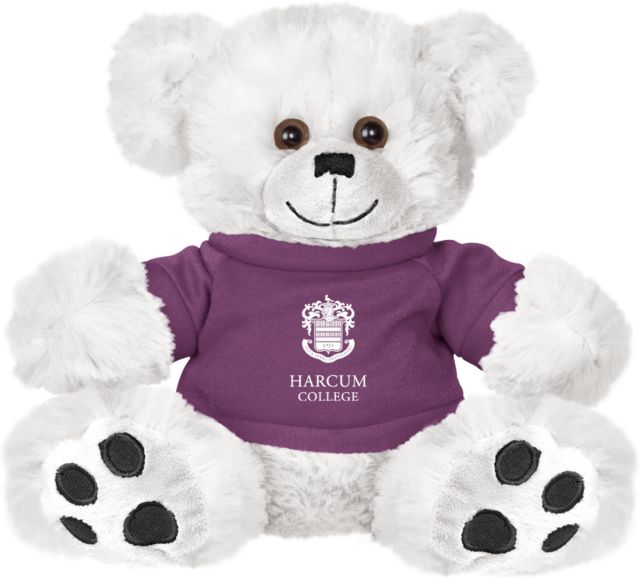 Harcum Plush Big Paw 8 1/2 inch Bear w/Purple Shirt Primary Mark - ONLINE ONLY