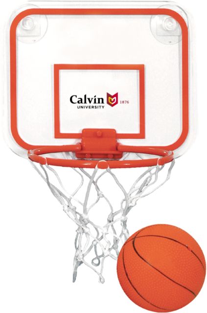 Calvin Univ Mini Basketball & Hoop Set University Logo 1876 Horizontal - ONLINE ONLY