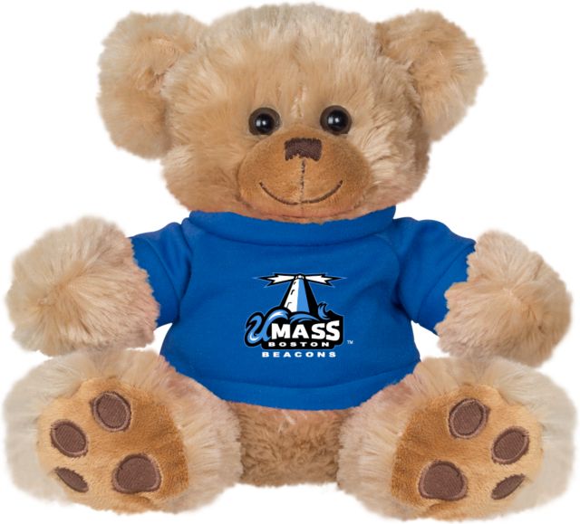 UMass Boston Plush Big Paw 8 1/2 inch Bear w/ Shirt Primary Logo - ONLINE ONLY