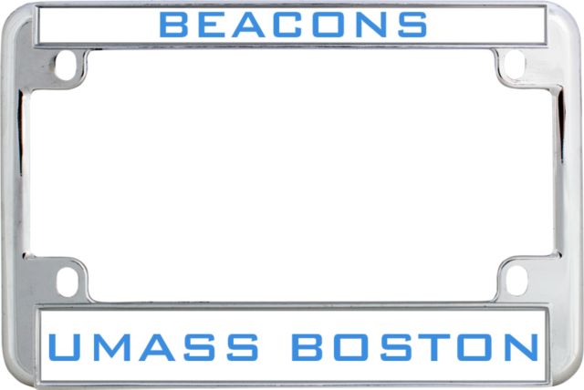 UMass Boston Metal Motorcycle License Plate Frame in Beacons - ONLINE ONLY