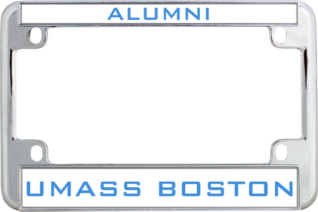 UMass Boston Metal Motorcycle License Plate Frame in Alumni - ONLINE ONLY
