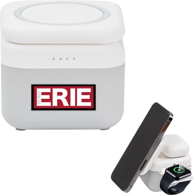 Erie CC 3 in 1 Mag Max Modularized Wireless Charger SUNY Erie Wordmark - ONLINE ONLY