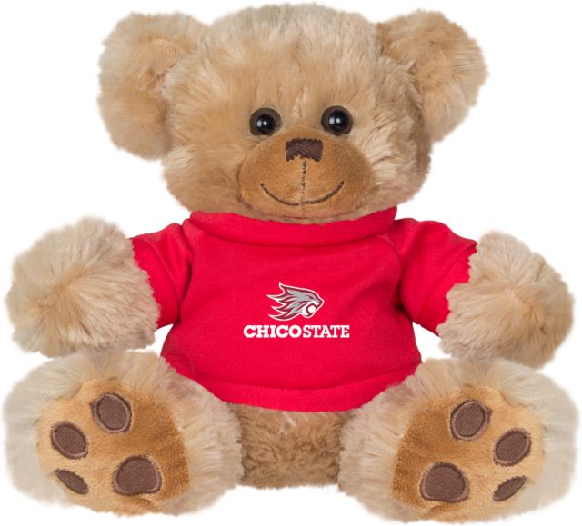 Chico State Plush Big Paw 8 1/2 inch Bear w/ Shirt Chico State Primary Mark - ONLINE ONLY