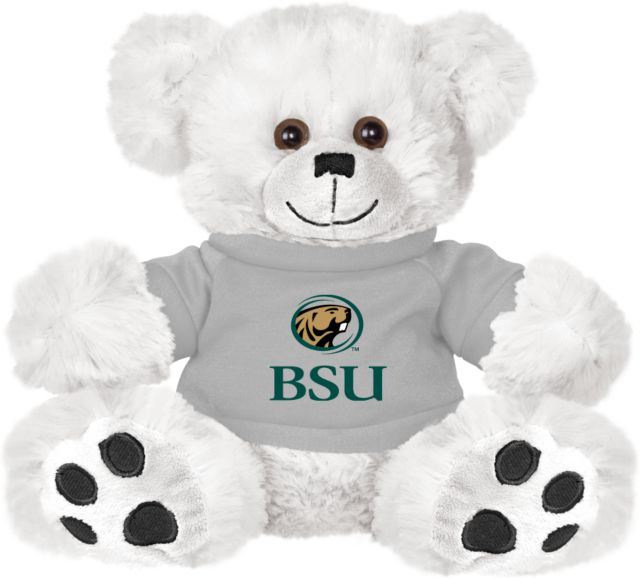 Bemidji State Plush Big Paw 8 1/2 inch Bear w/Grey Shirt BSU Beaver - ONLINE ONLY