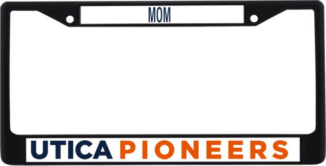 Utica Mom Metal License Plate Frame in Utica Pioneers - ONLINE ONLY