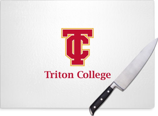 Triton Cutting Board Triton College Primary Wordmark Stacked - ONLINE ONLY