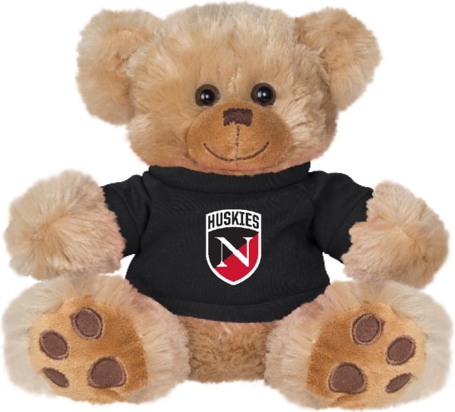 Northeastern Plush Big Paw 8 1/2 inch Bear w/Black Shirt Northeastern N Shield - ONLINE ONLY