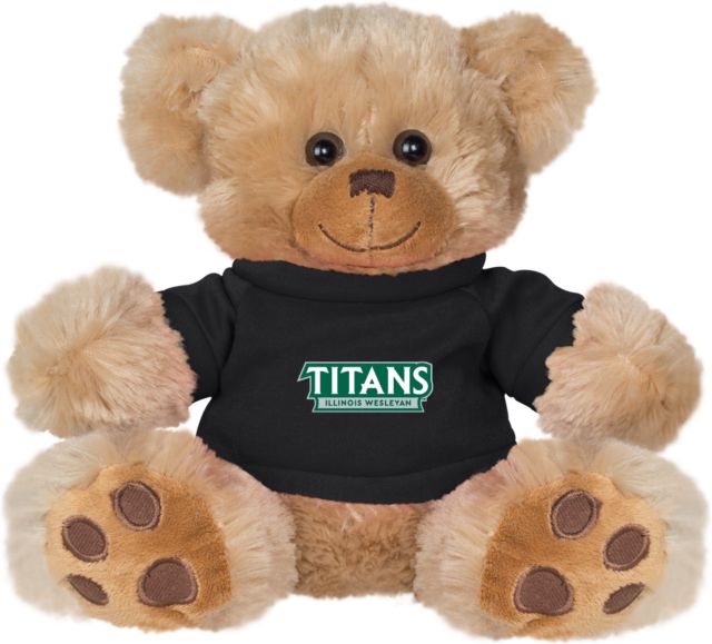 Illinois Wesleyan Plush Big Paw 8 1/2 inch Bear w/ Shirt Titans Wordmark - ONLINE ONLY