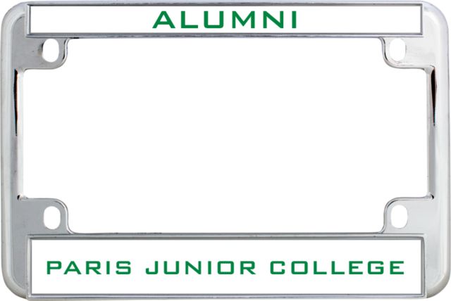 Paris Junior College Metal Motorcycle License Plate Frame in Alumni - ONLINE ONLY