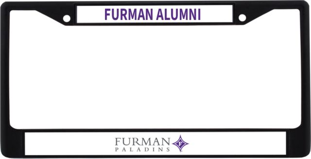 Furman Alumni Metal License Plate Frame in Furman University Institutional Mark - ONLINE ONLY