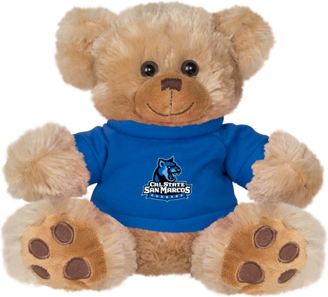 Cal State San Marcos Plush Big Paw 8 1/2 inch Bear w/Royal Shirt Primary Logo - ONLINE ONLY