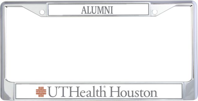 UTHealth Metal License Plate Frame in UTHealth Houston Flat