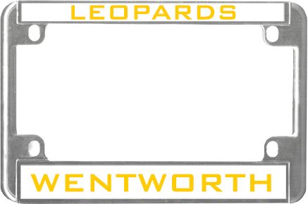 Wentworth Metal Motorcycle License Plate Frame in Leopards - ONLINE ONLY