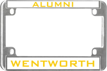 Wentworth Metal Motorcycle License Plate Frame in Alumni - ONLINE ONLY