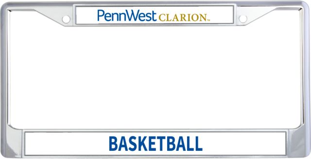 PennWest Clarion Metal License Plate Frame in PennWest Clarion Flat Wordmark - ONLINE ONLY