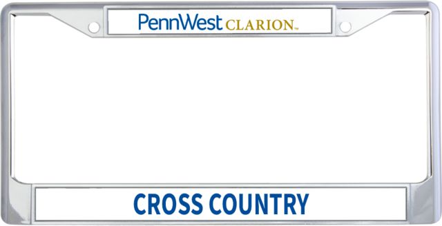 PennWest Clarion Metal License Plate Frame in PennWest Clarion Flat Wordmark - ONLINE ONLY