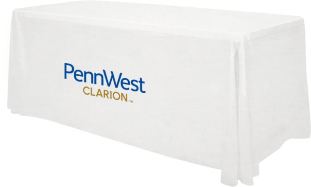 PennWest Clarion 6 foot Table Throw PennWest Clarion Institutional Mark - ONLINE ONLY