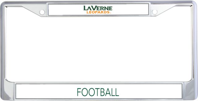 LaVerne Metal License Plate Frame in University of La Verne  Leopards Wordmark Flat