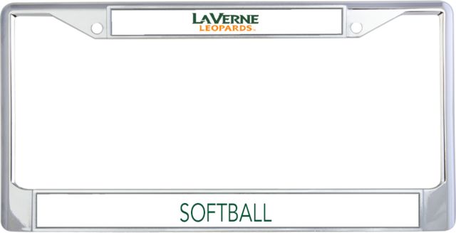 LaVerne Metal License Plate Frame in University of La Verne  Leopards Wordmark Flat