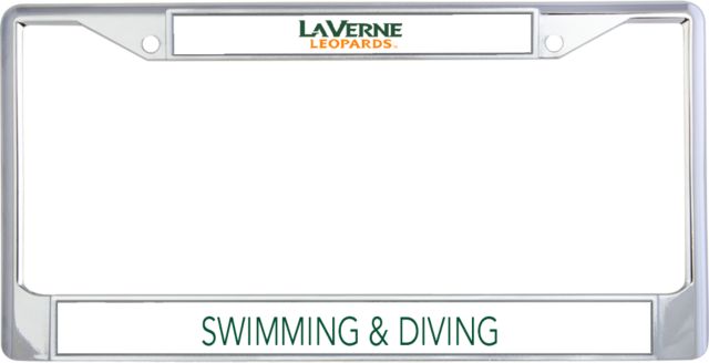 LaVerne Metal License Plate Frame in University of La Verne  Leopards Wordmark Flat