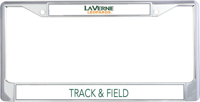 LaVerne Metal License Plate Frame in University of La Verne  Leopards Wordmark Flat