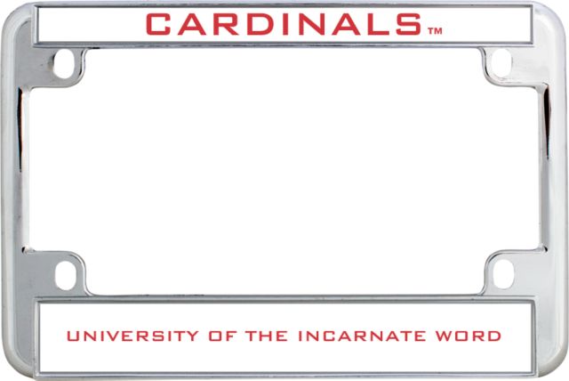 Incarnate Word Metal Motorcycle License Plate Frame in Mascot - ONLINE ONLY