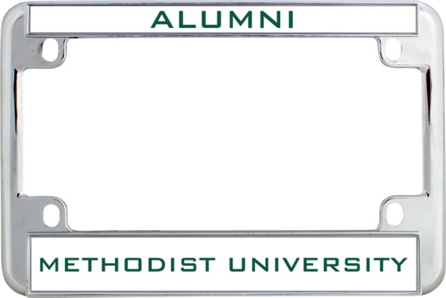 Methodist Metal Motorcycle License Plate Frame in Alumni - ONLINE ONLY