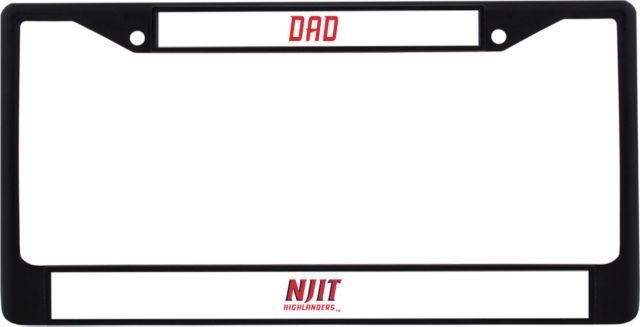 NJIT Dad Metal License Plate Frame in NJIT Highlanders Stacked - ONLINE ONLY