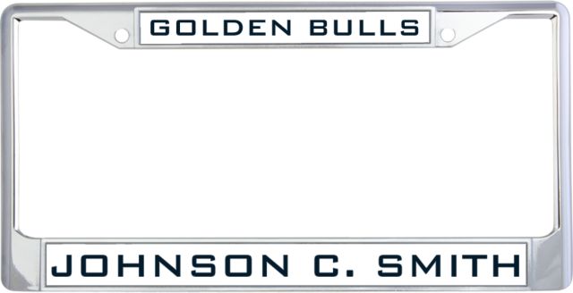 Johnson C Smith Metal License Plate Frame in Golden Bulls - ONLINE ONLY