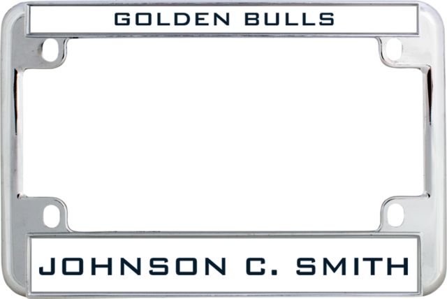 Johnson C Smith Metal Motorcycle License Plate Frame in Golden Bulls - ONLINE ONLY