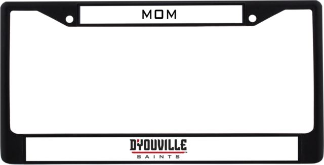 D Youville Mom Metal License Plate Frame in D Youville Saints Athletics Wordmark