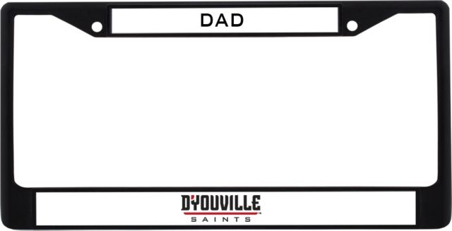 D Youville Dad Metal License Plate Frame in D Youville Saints Athletics Wordmark