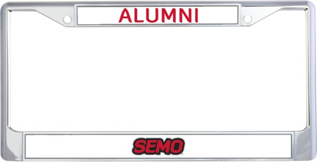 Southeast Missouri Bookstore Alumni Metal License Plate Frame in SEMO Wordmark Embroidery - ONLINE ONLY
