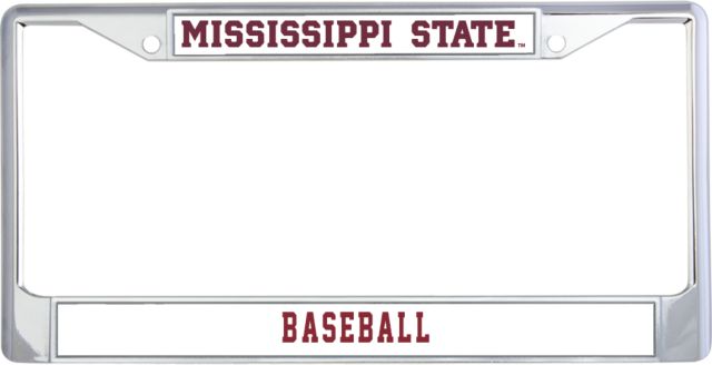 Mississippi State Metal License Plate Frame in Mississippi State Flat Word Mark