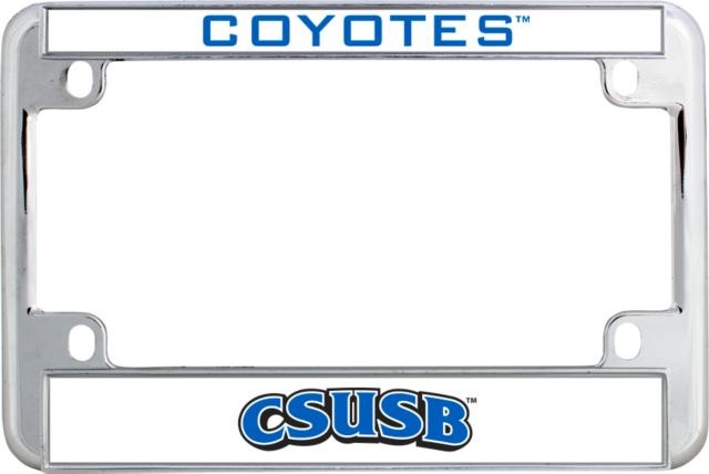 Cal State San Bernardino Metal Motorcycle License Plate Frame in Coyotes - ONLINE ONLY