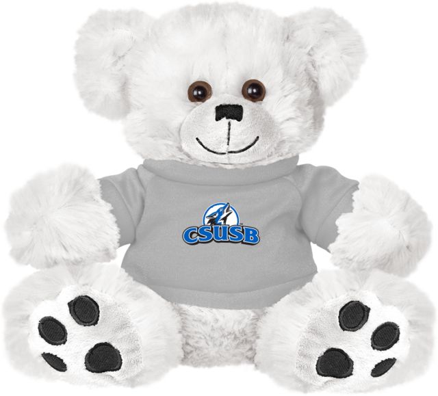 Cal State San Bernardino Plush Big Paw 8 1/2 inch Bear w/Grey Shirt Primary Logo - ONLINE ONLY