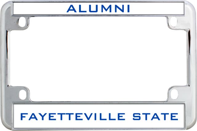 Fayetteville Metal Motorcycle License Plate Frame in Alumni - ONLINE ONLY