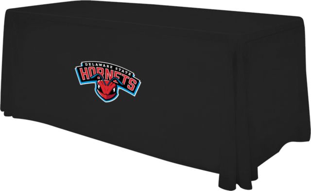 Delaware State 6 foot Table Throw Delaware State Hornet Head Wordmark - ONLINE ONLY